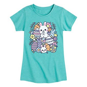 Girls 7-16 Easter Sticker Collage Graphic Tee