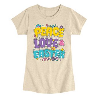 Girls 7-16 Peace Love Easter Graphic Tee