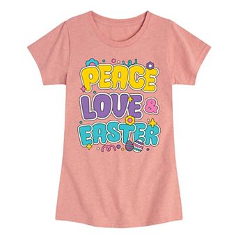 Girls 7-16 Peace Love Easter Graphic Tee