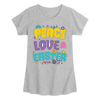 Girls 7-16 Peace Love Easter Graphic Tee