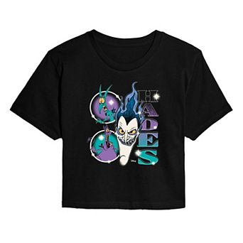 Juniors' Disney's Hades Bootleg Cropped Tee