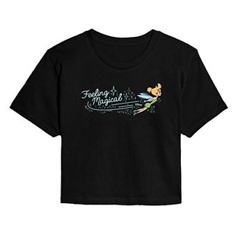 Juniors' Disney's Tinker Bell Feeling Magical Cropped Tee