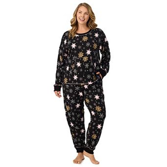 Plus Size Cuddl Duds® Pajama Knit Crewneck Top & Pajama Jogger Set
