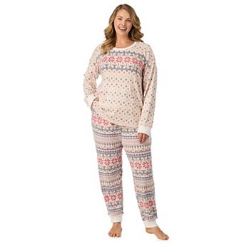 Plus Size Cuddl Duds® Pajama Knit Crewneck Top & Pajama Jogger Set