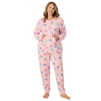 Plus Size Cuddl Duds® Pajama Knit Crewneck Top & Pajama Jogger Set