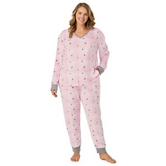 Plus Size Cuddl Duds® V-Neck Pajama Top & Pajama Joggers Set