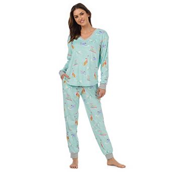 Women's Cuddl Duds® V-Neck Pajama Top & Pajama Joggers Set