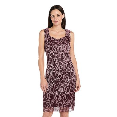 Petite R&M Richards 2-Piece Swirl Print Jacket & Dress Set