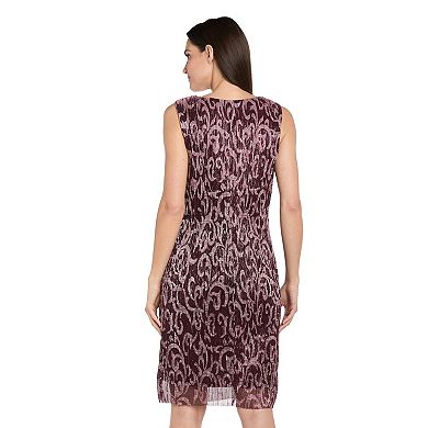 Petite R&M Richards 2-Piece Swirl Print Jacket & Dress Set