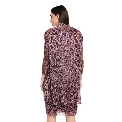 Petite R&M Richards 2-Piece Swirl Print Jacket & Dress Set