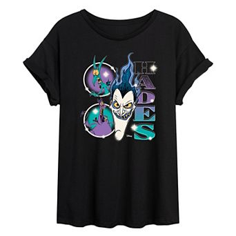 Juniors' Disney's Hades Bootleg Oversized Tee