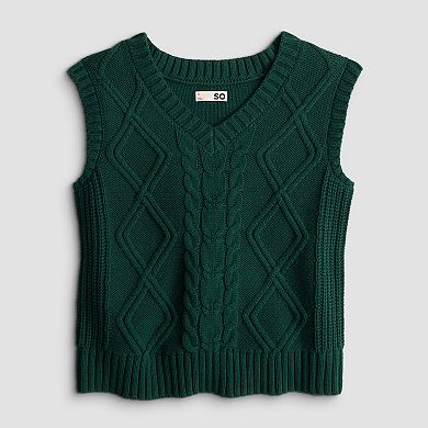 Juniors' SO® V-Neck Sweater Vest