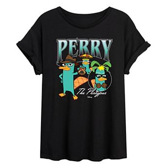Juniors' Disney's Phineas and Ferb Perry The Platypus Oversized Tee
