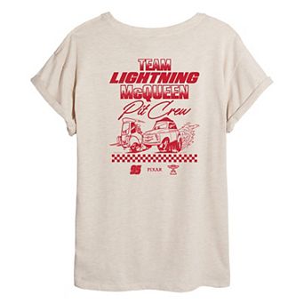 Juniors' Disney / Pixar's Cars Team Lightning McQueen Pit Crew Oversized Tee