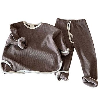 Waffle Knitted Fabric Loose Comfy Set