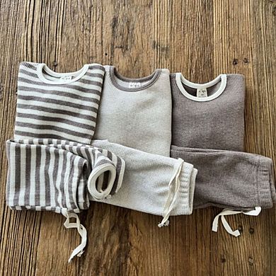 Waffle Knitted Fabric Loose Comfy Set