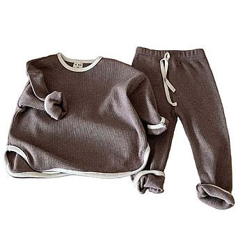 MyKids-USA® Waffle Knitted Fabric Loose Comfy Set