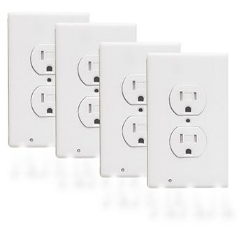 3 LED Cover Plate Nightlight Easy Install No Wires, Energy Efficient 4 Pack