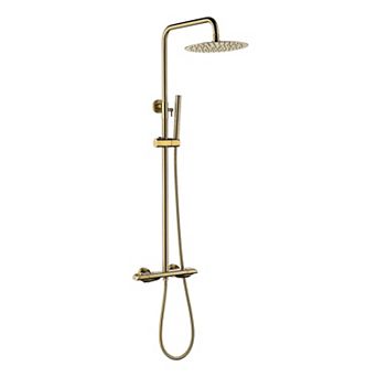 Modern Wall-Mounted Thermostatic Bathroom Shower Set with Handheld Shower