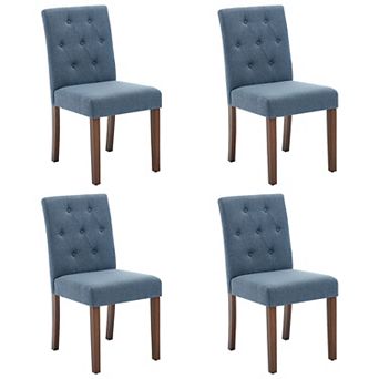 Upholstered Dining Chairs Set of 2/4/6, Tufted Parsons Kitchen Chair with Wood Legs, Button Tufted