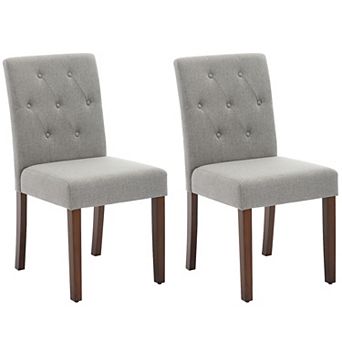 Upholstered Dining Chairs Set of 2/4/6, Tufted Parsons Kitchen Chair with Wood Legs, Button Tufted