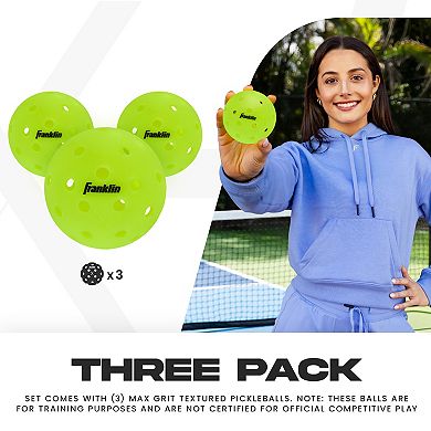Franklin Max Grit Textured Pickleballs 3-pk.