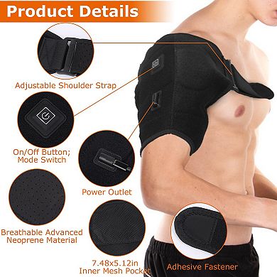 Electric Heated Shoulder Brace Pain Relief & Muscle Therapy Wrap