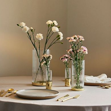 Fluted Glass Bud Vases Set of 4
