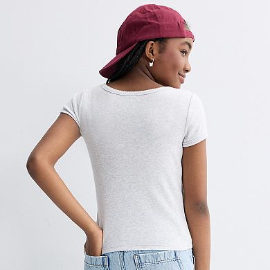 Girls 7-20 SO® Picot Trim Top in Regular & Plus Size