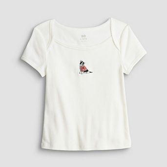 Girls 7-20 SO® Picot Trim Top in Regular & Plus Size
