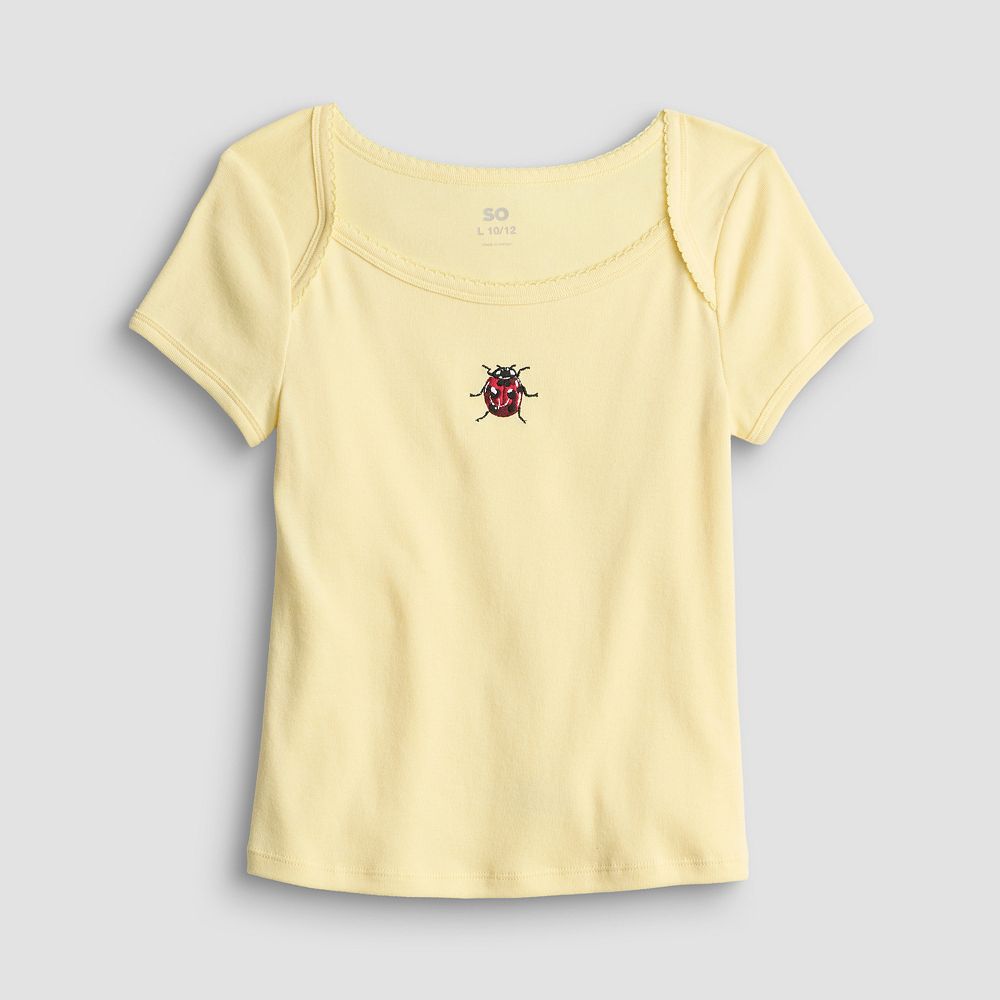 Girls 7-20 SO® Picot Trim Top in Regular & Plus Size