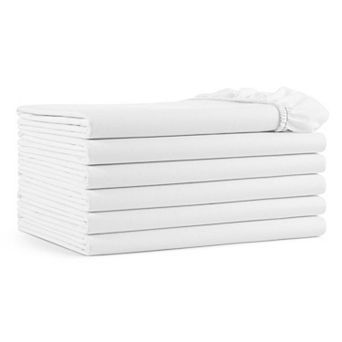 Host & Home Cotton Sateen White Fitted Bed Sheets (6 Pack)