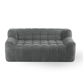 GOMYHOME 64.5" Modern Dark Grey Bouclé Loveseat