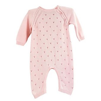 Baby Girls Pink Pointelle Knit Romper
