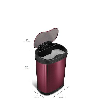 Ninestars Modern Oval 4-Gallon Rose Gold Stainless Steel Sensor Trash Can