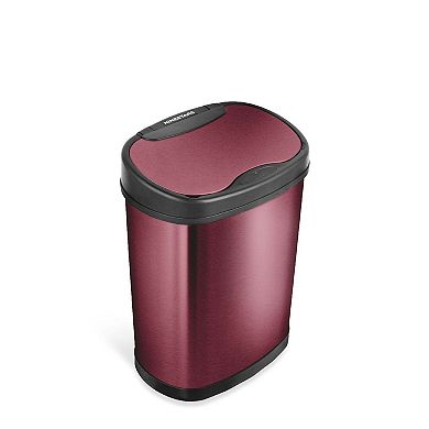 Ninestars Modern Oval 4-Gallon Rose Gold Stainless Steel Sensor Trash Can