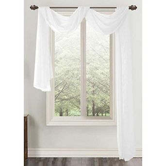 Celine Sheer 55 x 216 in Sheer Curtain Scarf Valance
