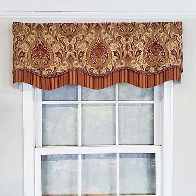 Chenille Damask Paisley Dream Glory Valance 3" Rod Pocket