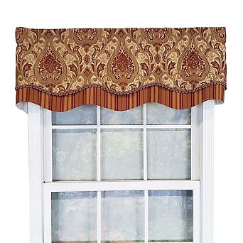 Chenille Damask Paisley Dream Glory Valance 3" Rod Pocket