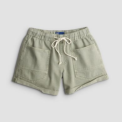 Juniors' Project Indigo Mid Rise Barrel Shorts