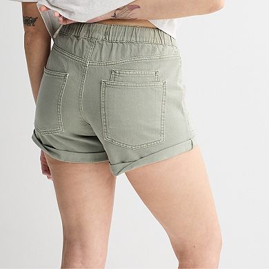 Juniors' Project Indigo Mid Rise Barrel Shorts