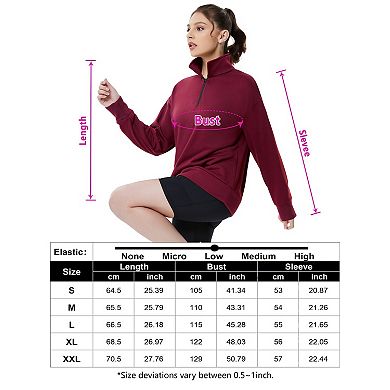 Women's Oversized Half-Zip Fleece Pullover Drop Shoulder