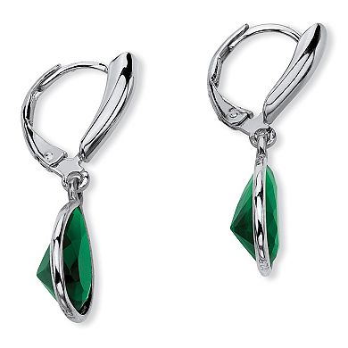 PalmBeach Jewelry Pear-Cut Simulated Birthstone Drop Earrings