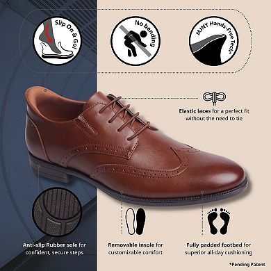 Marc Joseph New York Howard Street Mens Hands-Free Slip On Technology Dress Wingtip Oxfords