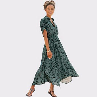 Lascana Women's Printed Shirt Collar Dress