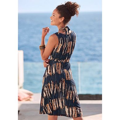 Lascana Women's Strap Detail Printed Dress