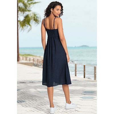 knee length dresses for ladies Lascana Floral Midi Dress