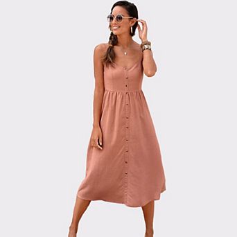 Lascana Women's Button Up Panel Dress