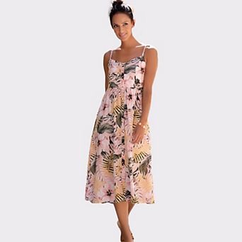 Lascana Women's Button Up Panel Dress