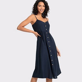 Lascana Women's Button Up Panel Dress